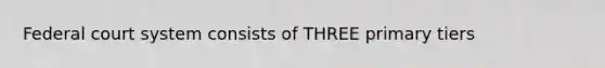 Federal court system consists of THREE primary tiers