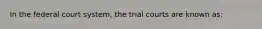 In the federal court system, the trial courts are known as: