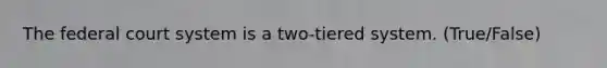 The federal court system is a two-tiered system. (True/False)