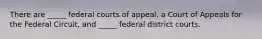 There are _____ federal courts of appeal, a Court of Appeals for the Federal Circuit, and _____ federal district courts.