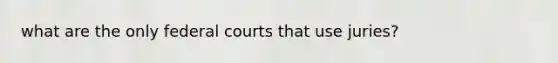 what are the only federal courts that use juries?