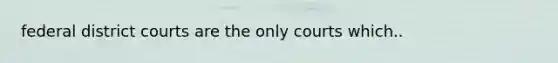 federal district courts are the only courts which..