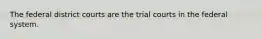 The federal district courts are the trial courts in the federal system.