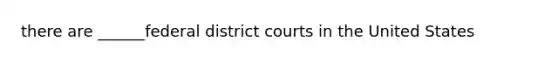 there are ______federal district courts in the United States