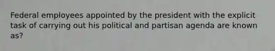 Federal employees appointed by the president with the explicit task of carrying out his political and partisan agenda are known as?