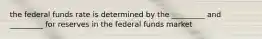 the federal funds rate is determined by the _________ and _________ for reserves in the federal funds market