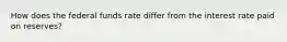 How does the federal funds rate differ from the interest rate paid on reserves?