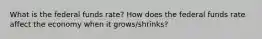 What is the federal funds rate? How does the federal funds rate affect the economy when it grows/shrinks?
