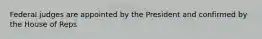 Federal judges are appointed by the President and confirmed by the House of Reps