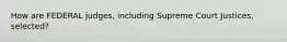 How are FEDERAL judges, including Supreme Court Justices, selected?
