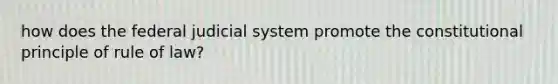 how does the federal judicial system promote the constitutional principle of rule of law?