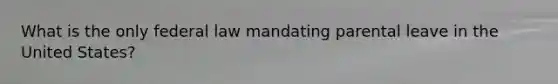 What is the only federal law mandating parental leave in the United States?