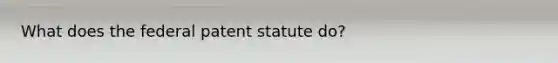 What does the federal patent statute do?