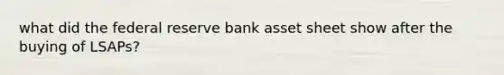 what did the federal reserve bank asset sheet show after the buying of LSAPs?