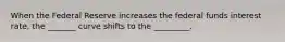 When the Federal Reserve increases the federal funds interest rate, the _______ curve shifts to the _________.