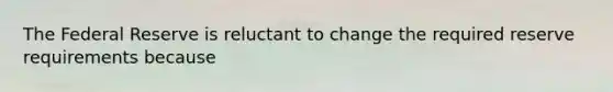 The Federal Reserve is reluctant to change the required reserve requirements because
