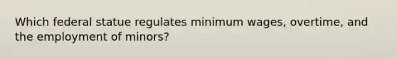 Which federal statue regulates minimum wages, overtime, and the employment of minors?