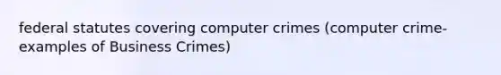 federal statutes covering computer crimes (computer crime-examples of Business Crimes)