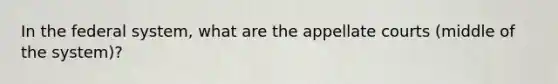 In the federal system, what are the appellate courts (middle of the system)?