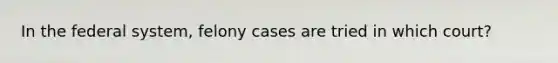 In the federal system, felony cases are tried in which court?