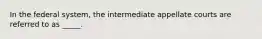 In the federal system, the intermediate appellate courts are referred to as _____.