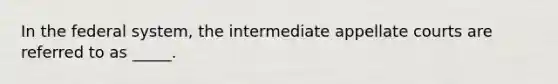 In the federal system, the intermediate appellate courts are referred to as _____.