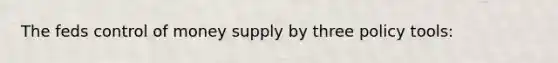 The feds control of money supply by three policy tools: