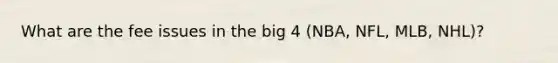 What are the fee issues in the big 4 (NBA, NFL, MLB, NHL)?