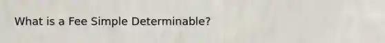 What is a Fee Simple Determinable?