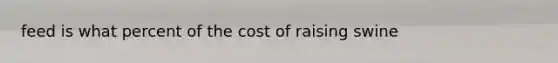 feed is what percent of the cost of raising swine