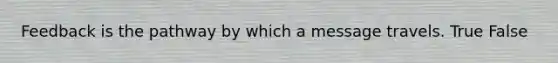 Feedback is the pathway by which a message travels. True False