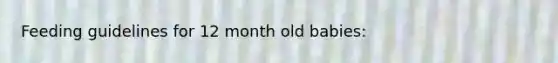 Feeding guidelines for 12 month old babies: