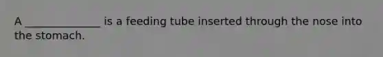 A ______________ is a feeding tube inserted through the nose into the stomach.