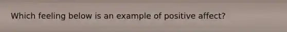 Which feeling below is an example of positive affect?