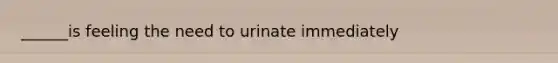 ______is feeling the need to urinate immediately