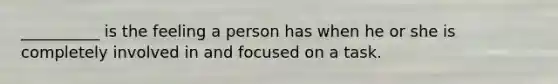 __________ is the feeling a person has when he or she is completely involved in and focused on a task.