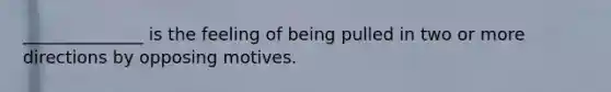 ______________ is the feeling of being pulled in two or more directions by opposing motives.