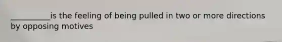 __________is the feeling of being pulled in two or more directions by opposing motives