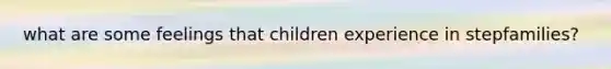 what are some feelings that children experience in stepfamilies?