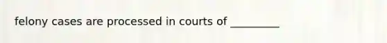 felony cases are processed in courts of _________