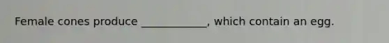 Female cones produce ____________, which contain an egg.