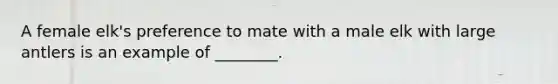 A female elk's preference to mate with a male elk with large antlers is an example of ________.