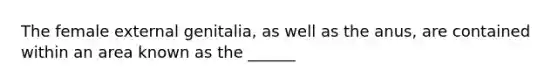 The female external genitalia, as well as the anus, are contained within an area known as the ______