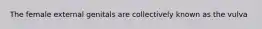 The female external genitals are collectively known as the vulva