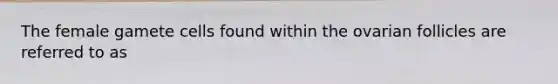 The female gamete cells found within the ovarian follicles are referred to as