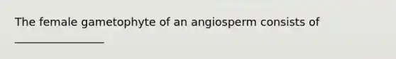 The female gametophyte of an angiosperm consists of ________________