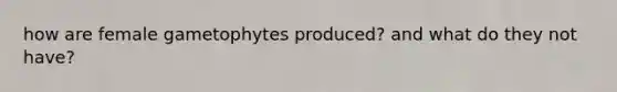 how are female gametophytes produced? and what do they not have?