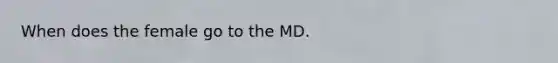 When does the female go to the MD.