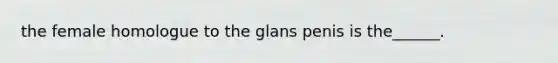 the female homologue to the glans penis is the______.