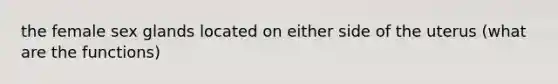the female sex glands located on either side of the uterus (what are the functions)